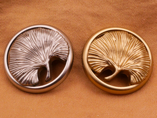 Gingko Tree Leaf Metal Button Various 23mm