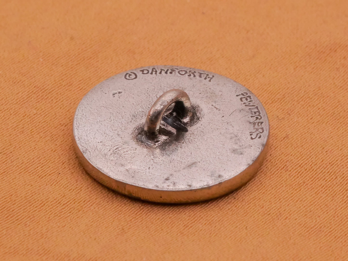 Man on the Moon Stars Danforth Pewter Metal Button 19mm