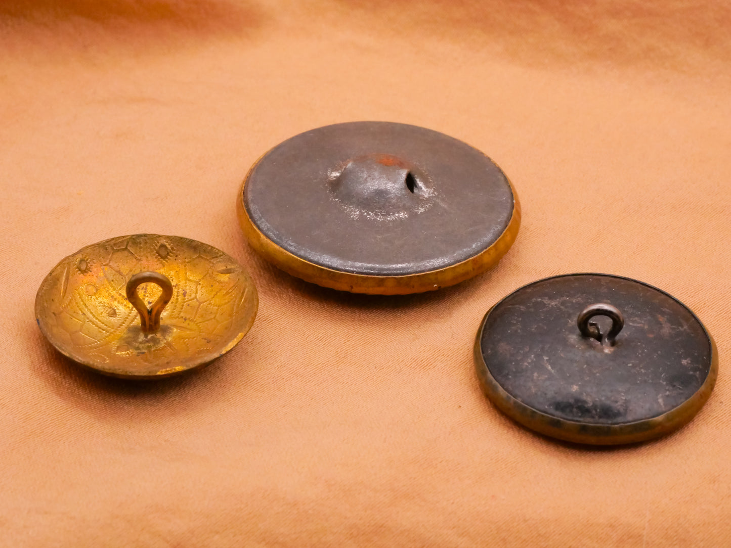 Victorian Blue Accent Antique Metal Button Various 23-32mm