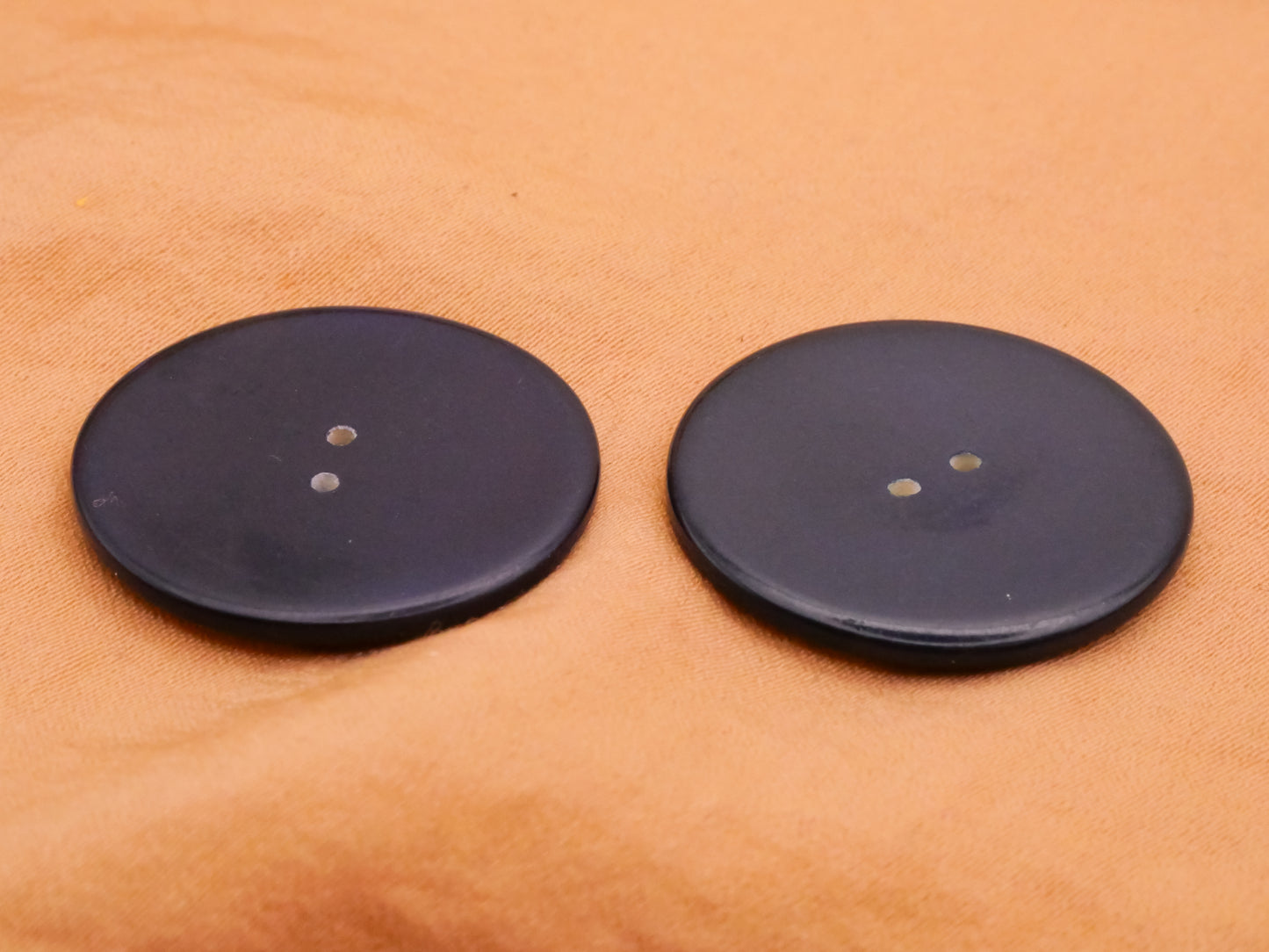 Crescent Moon Dot Blue Carved Casein Vintage Button Various 25mm