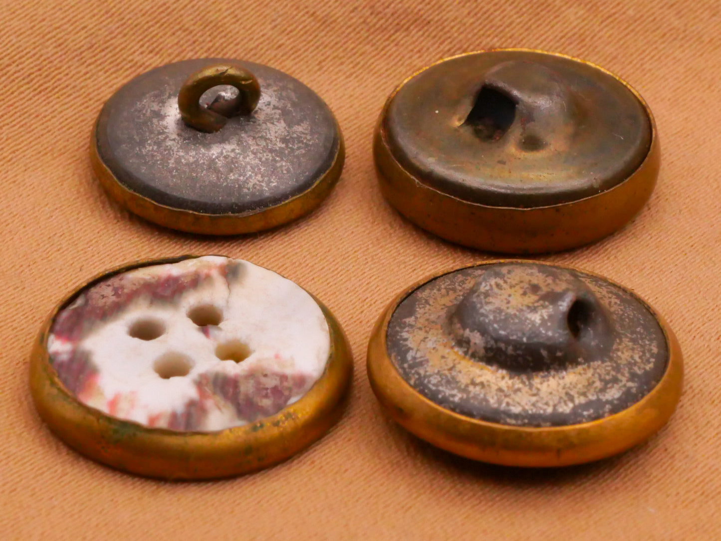 Mother of Pearl Shell Brass Metal Setting Button Various 13-15mm