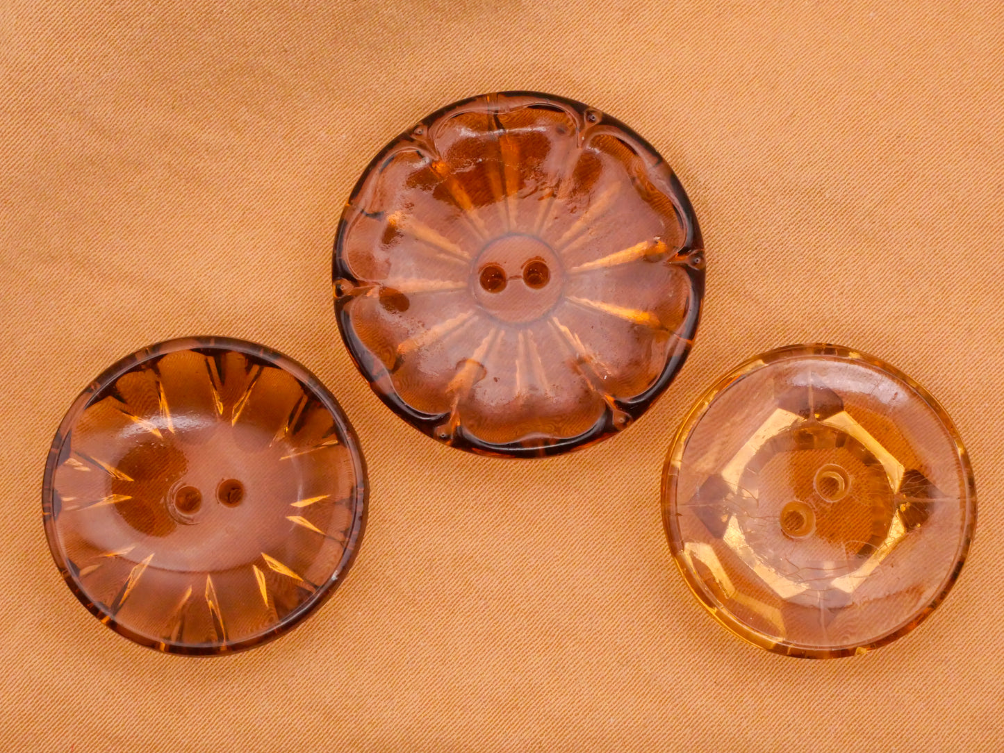 Coffee Taupe Translucent Glass Button Various 23-27mm