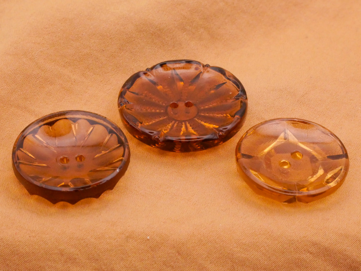 Coffee Taupe Translucent Glass Button Various 23-27mm