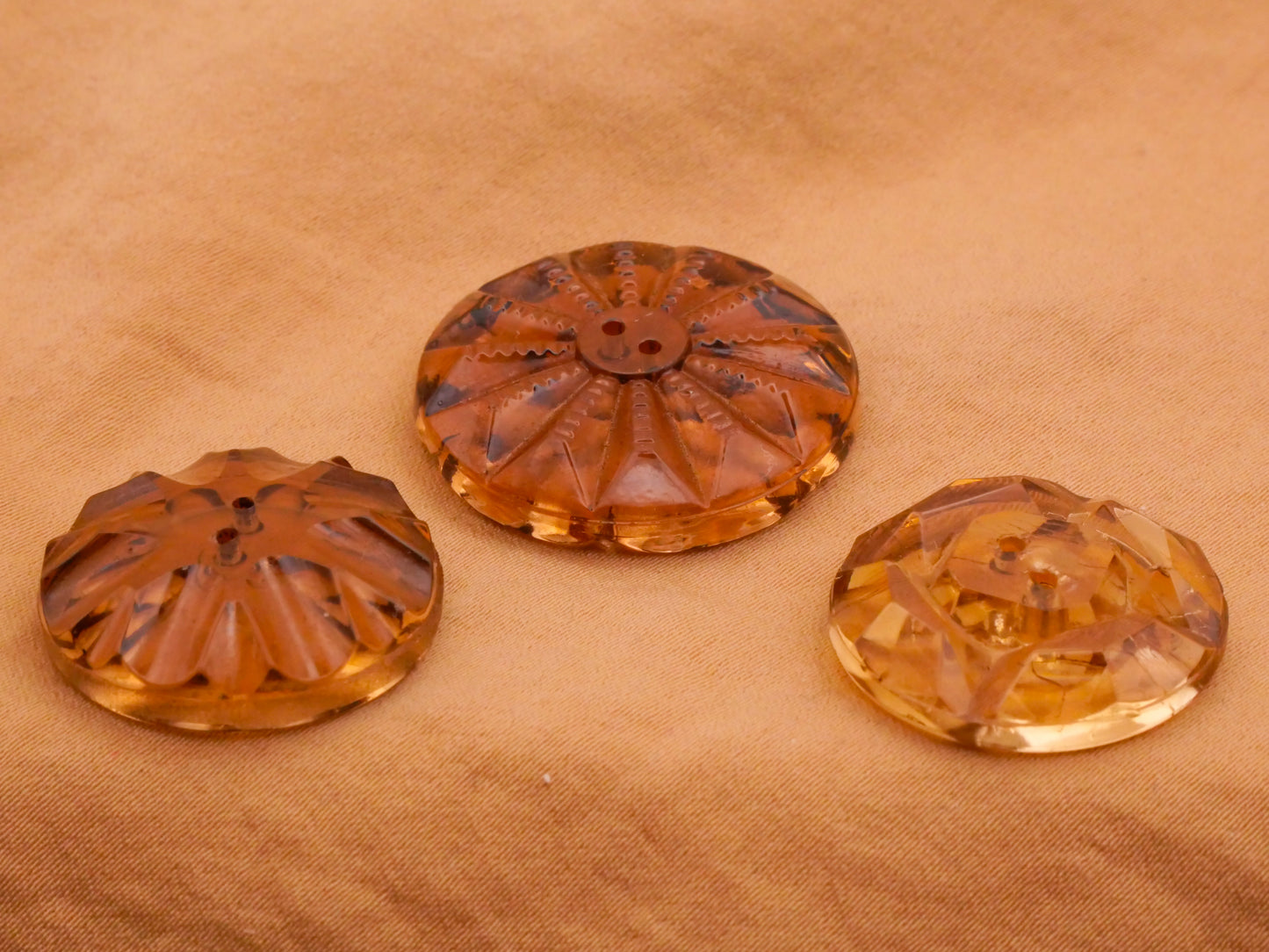 Coffee Taupe Translucent Glass Button Various 23-27mm