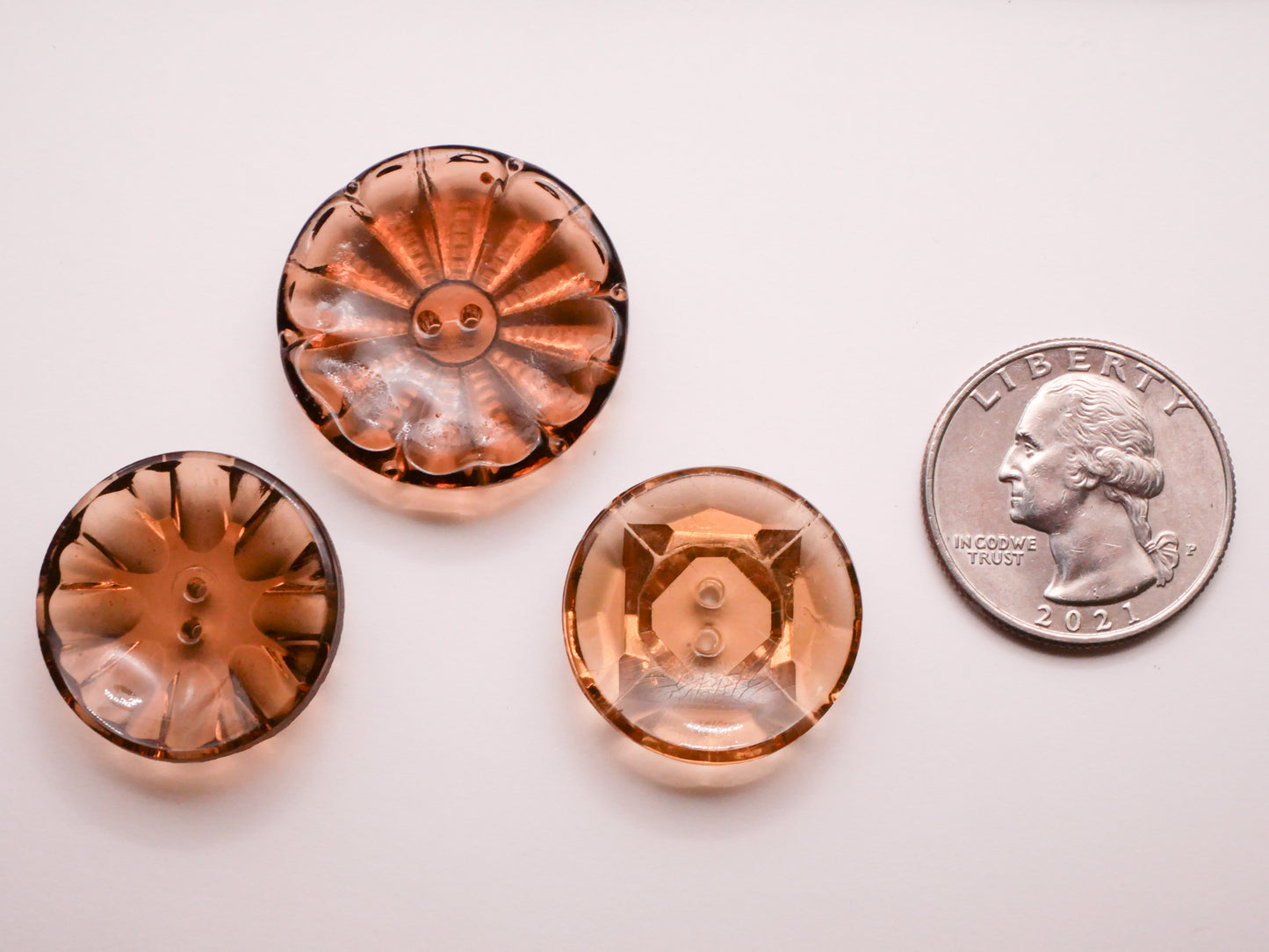 Coffee Taupe Translucent Glass Button Various 23-27mm