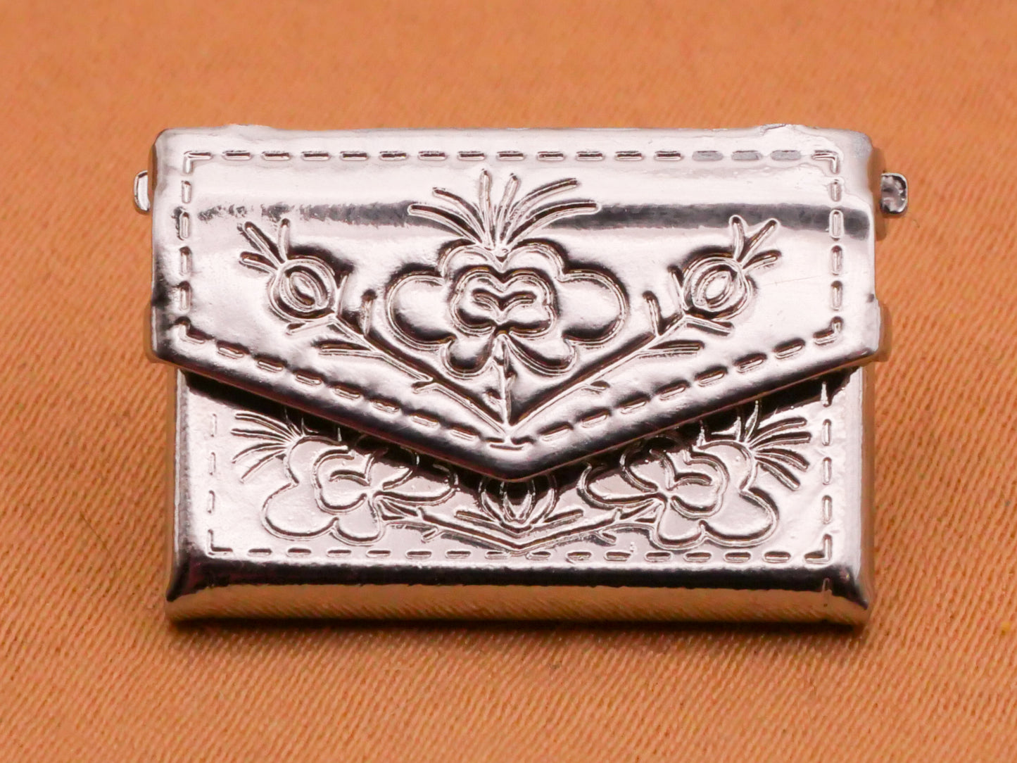Envelope Letter Flower Design Moveable Metal Button Various 14x22mm