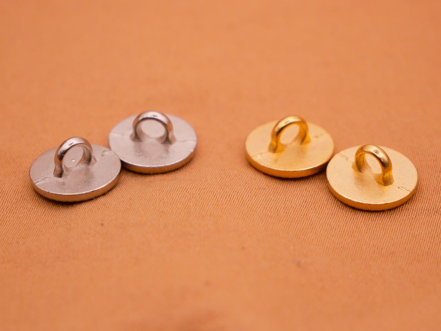 Lily Flower Leaf Metal Pair of Buttons 11mm