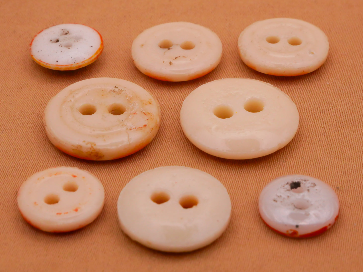 Orange China Antique Glass Button Various 11-17mm