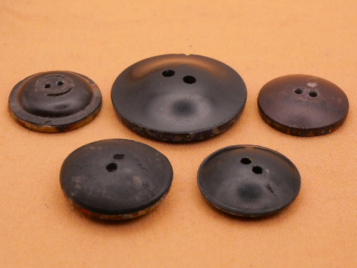 Composition Fleck Glitter With Blue Early Plastic Button Various 17-26mm