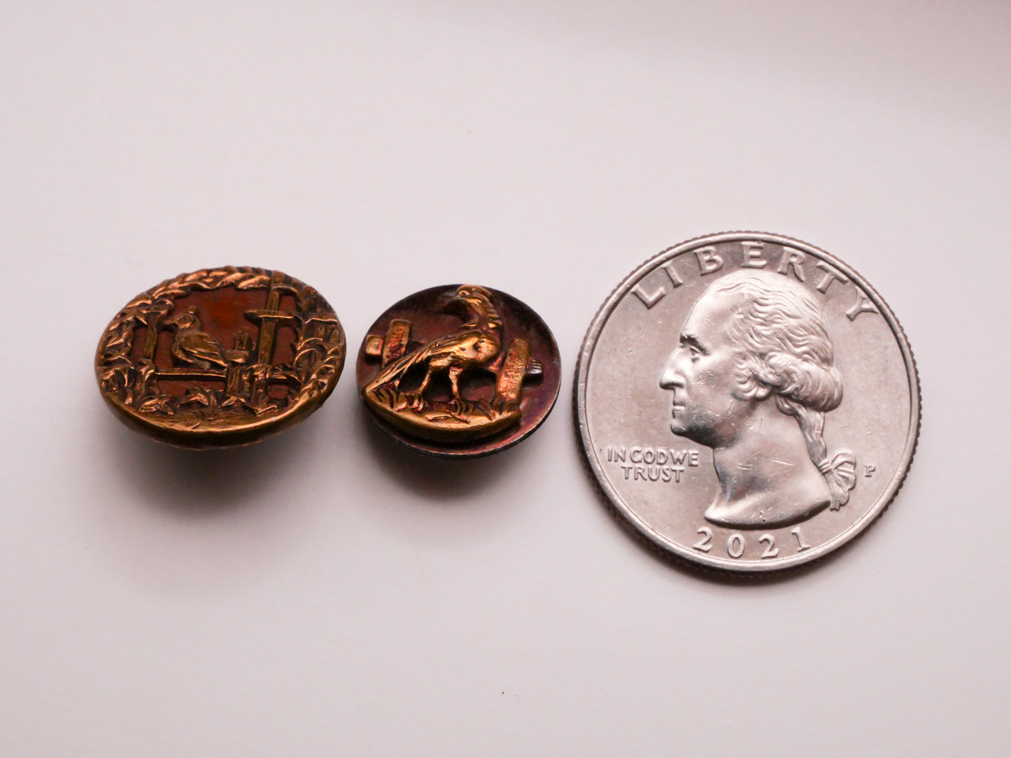 Bird Fence Design Victorian Metal Button Various 14-17mm