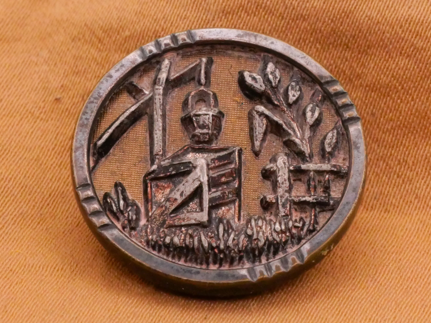 Water Well Plants Metal Picture Button 22mm