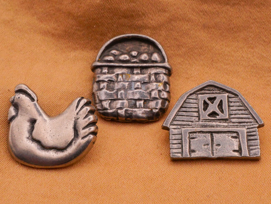 Farm Inspired Danforth Pewter Metal Button Various 15-19mm
