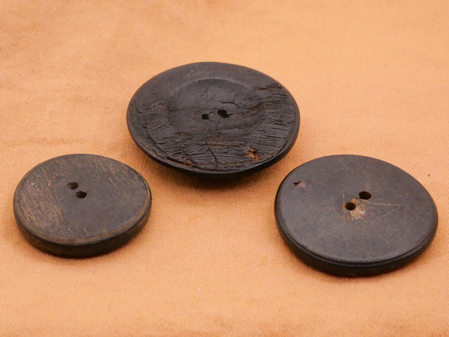 Composition Black Early Plastic Old World Look Button Various 20-27mm