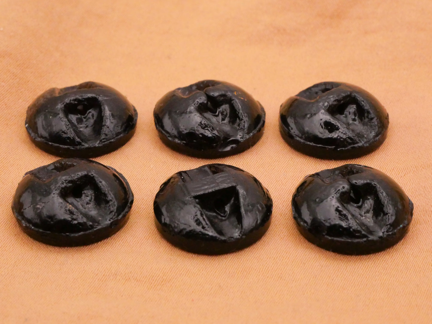 Church or Castle Landscape Gold Black Glass Button Various 16mm