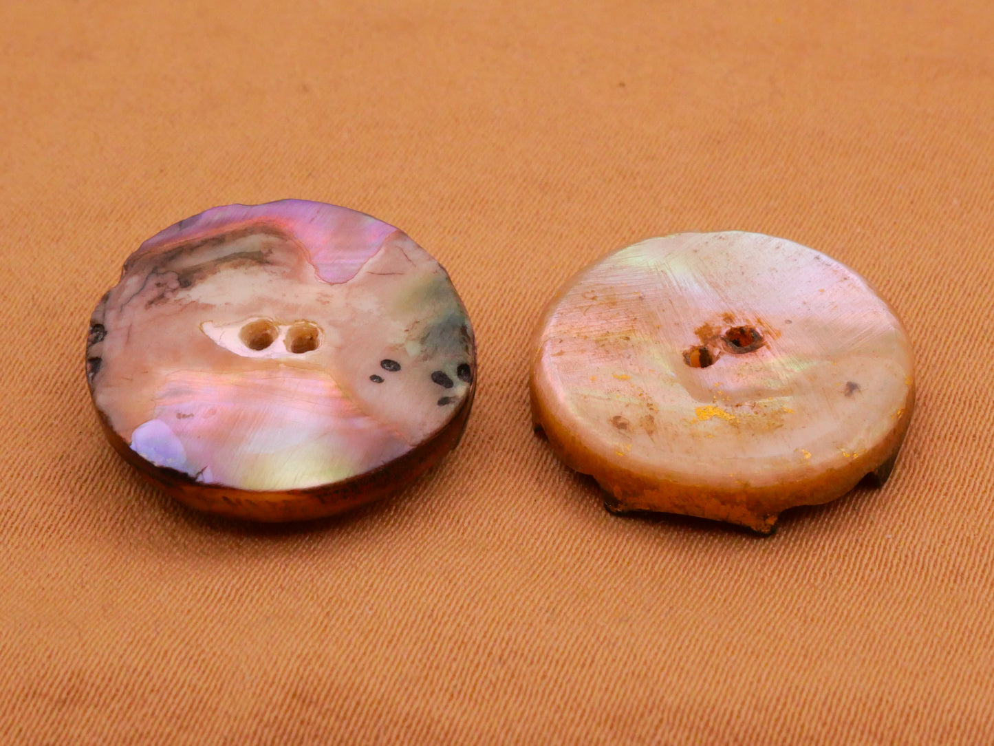 Intricate Etched Carved Antique Mother of Pearl Shell Button Various 18mm