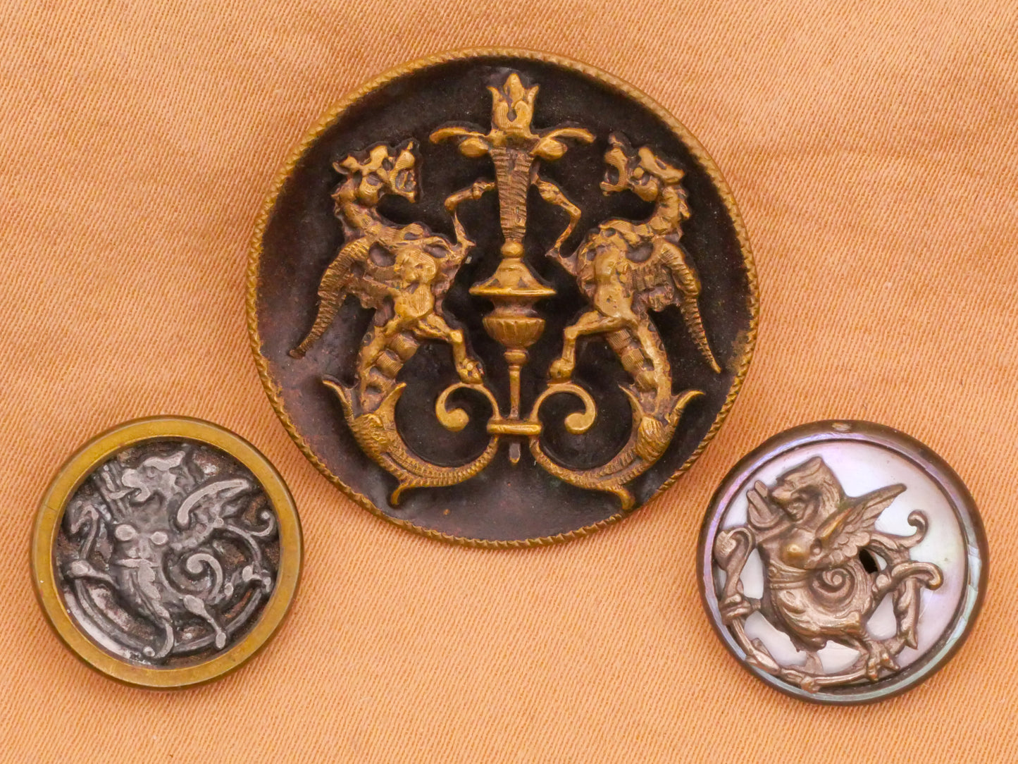 Dragon Mythological Victorian Metal Button Various 15-28mm