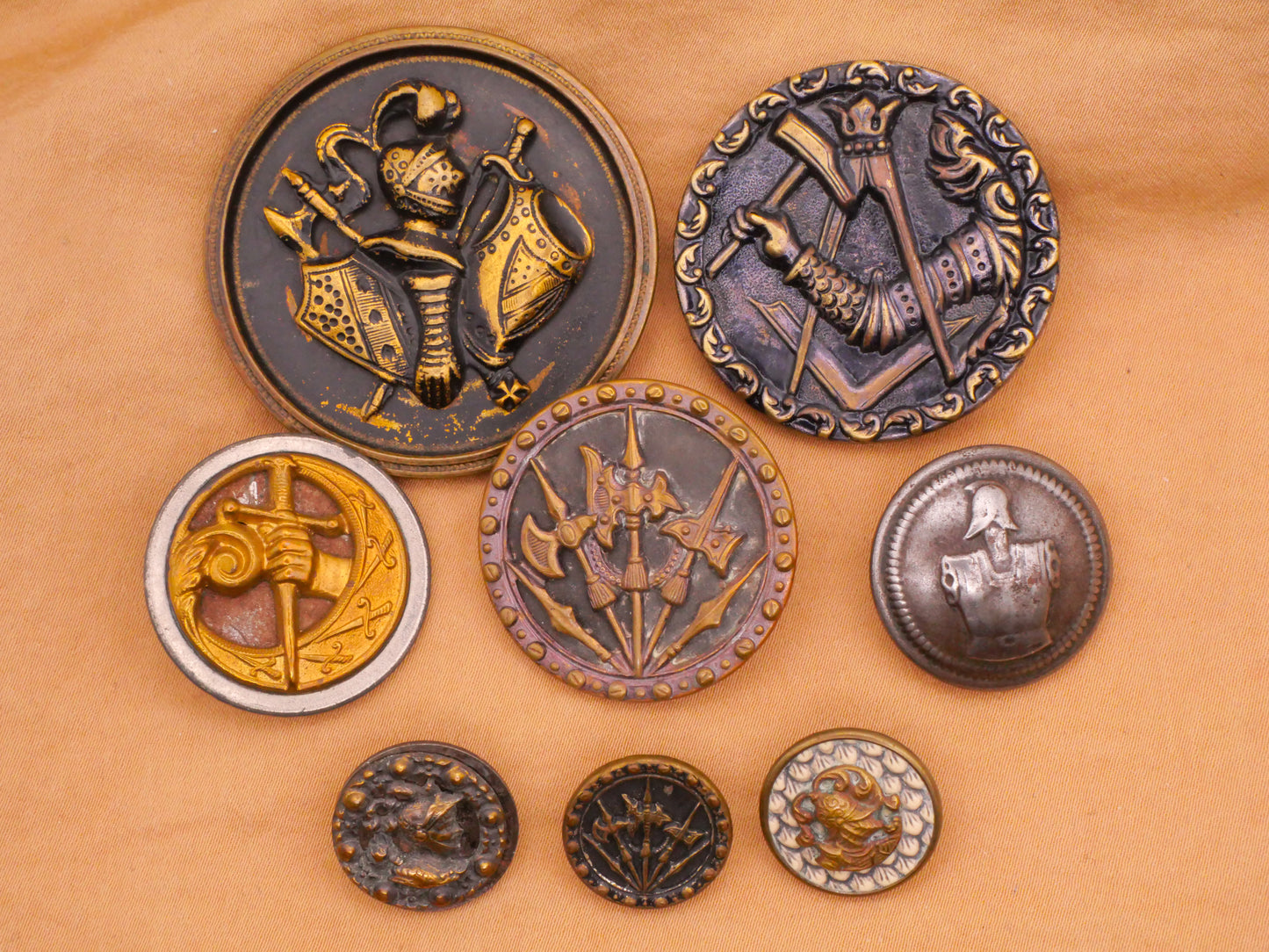 Weapons Armor Knights Victorian Metal Button Various 16-45mm