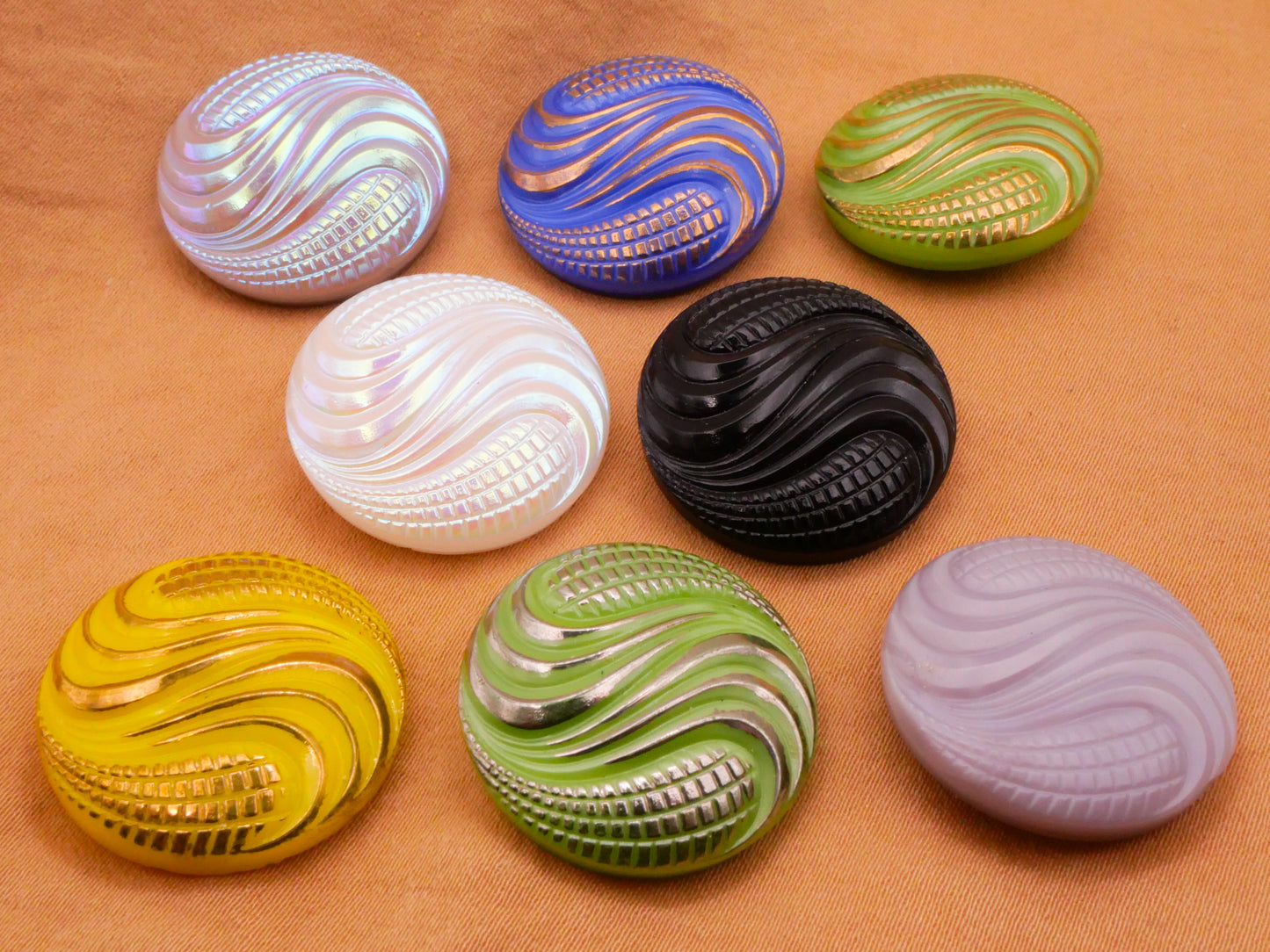 Wheat Chaff Crop Czech Glass Button Various 23mm