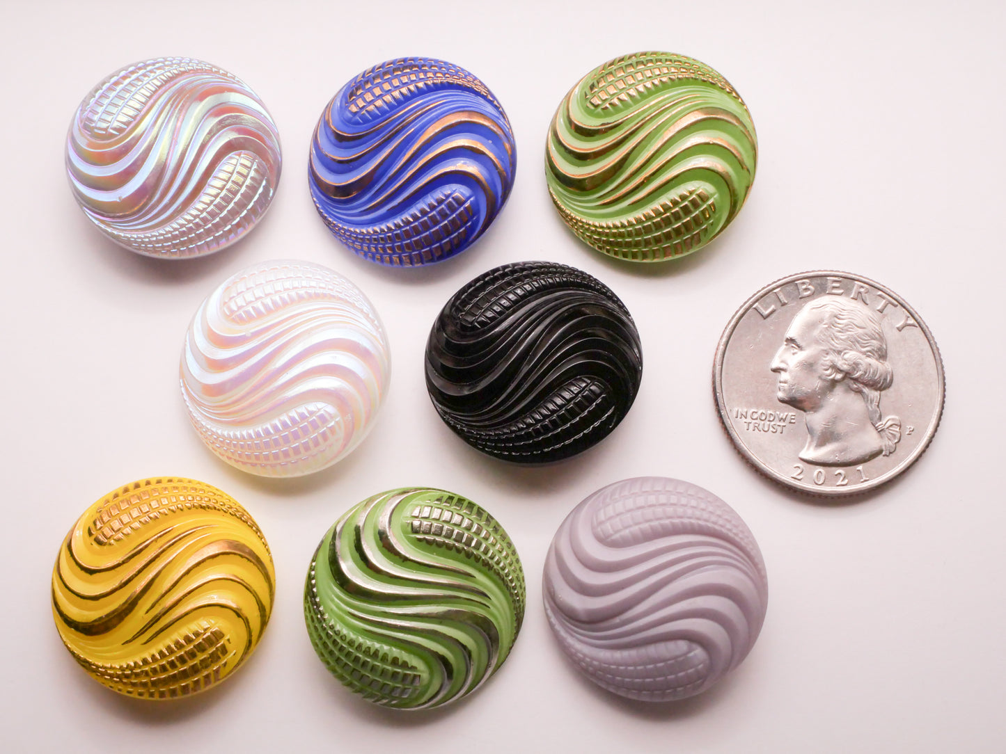 Wheat Chaff Crop Czech Glass Button Various 23mm