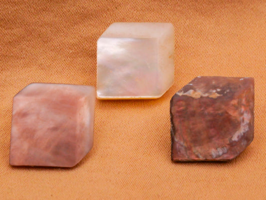 Cube Geometric Carved Mother of Pearl Shell Button Various 13-14mm
