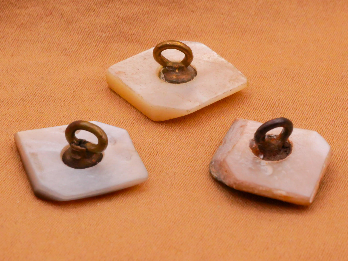 Cube Geometric Carved Mother of Pearl Shell Button Various 13-14mm
