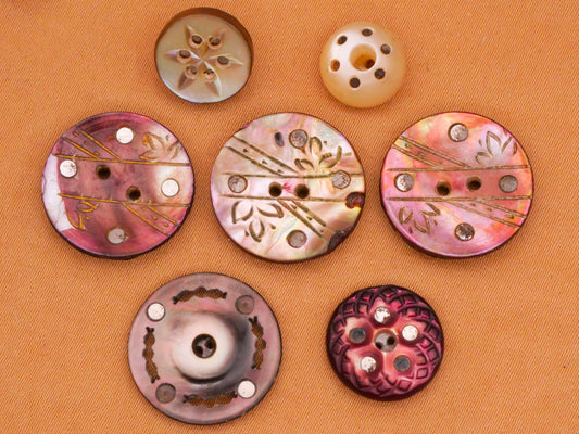 Mirror Inlay Mother of Pearl Shell Antique Button Various 10-17mm