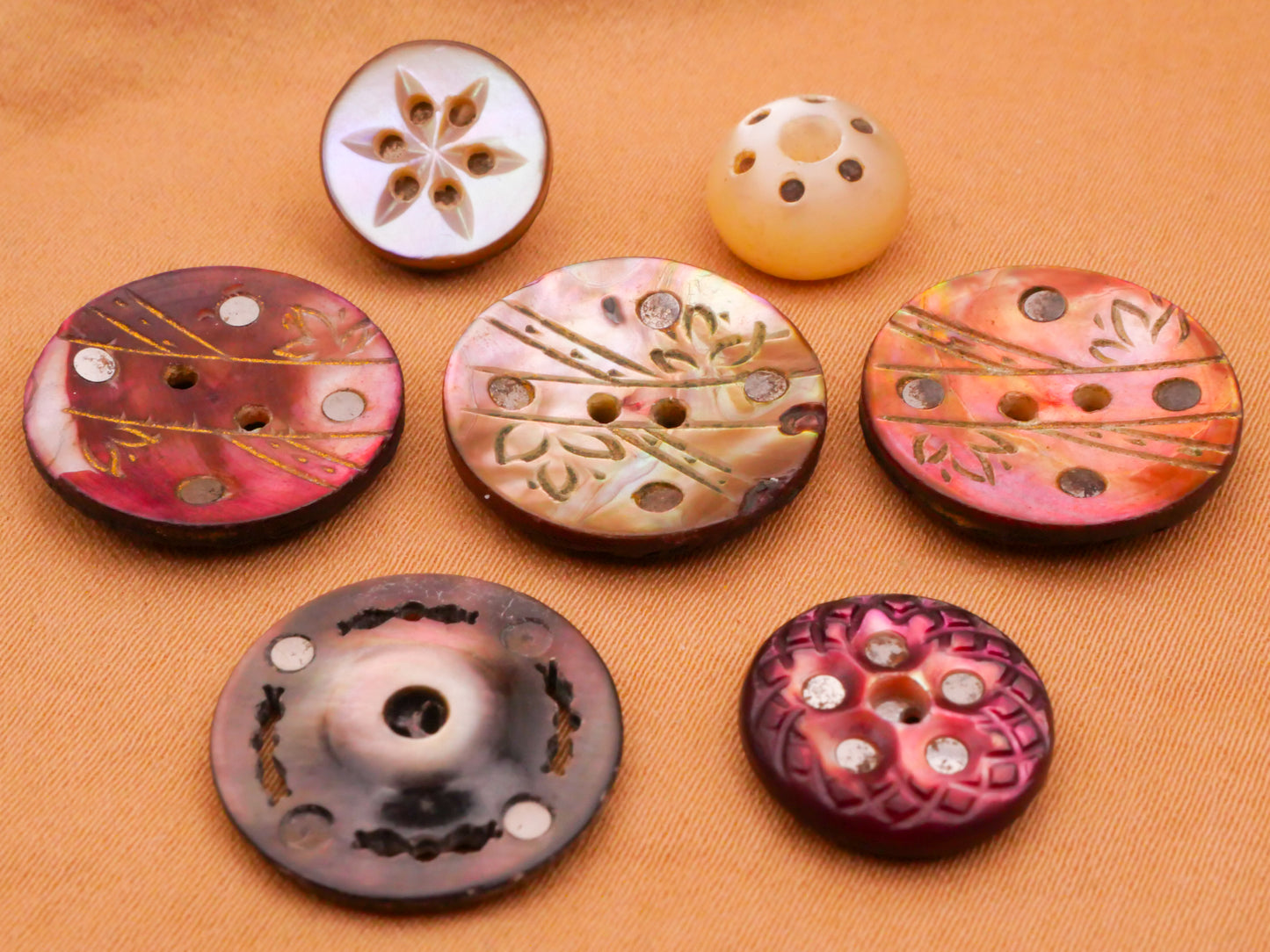 Mirror Inlay Mother of Pearl Shell Antique Button Various 10-17mm