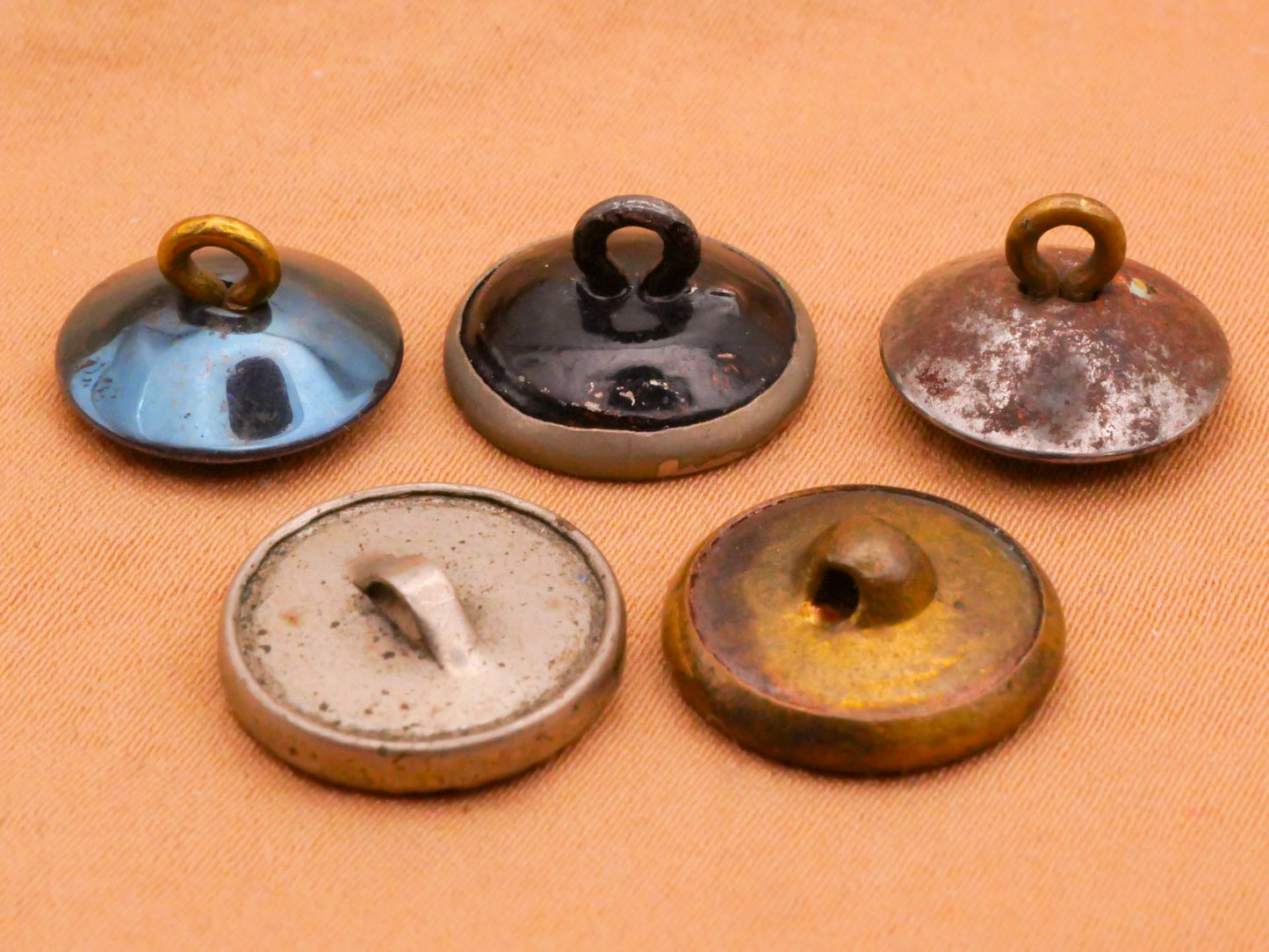 Mother of Pearl Center Metal Victorian Button Various 13-14mm