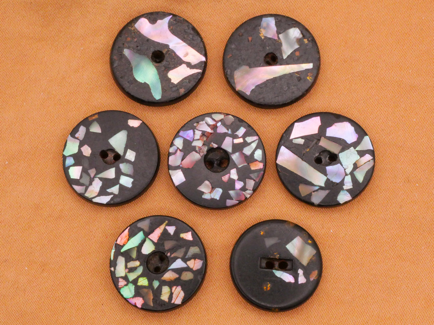 Shell Mother of Pearl Fragment Fleck Composition Button Various 16-17mm