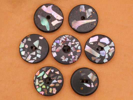 Shell Mother of Pearl Fragment Fleck Composition Button Various 16-17mm