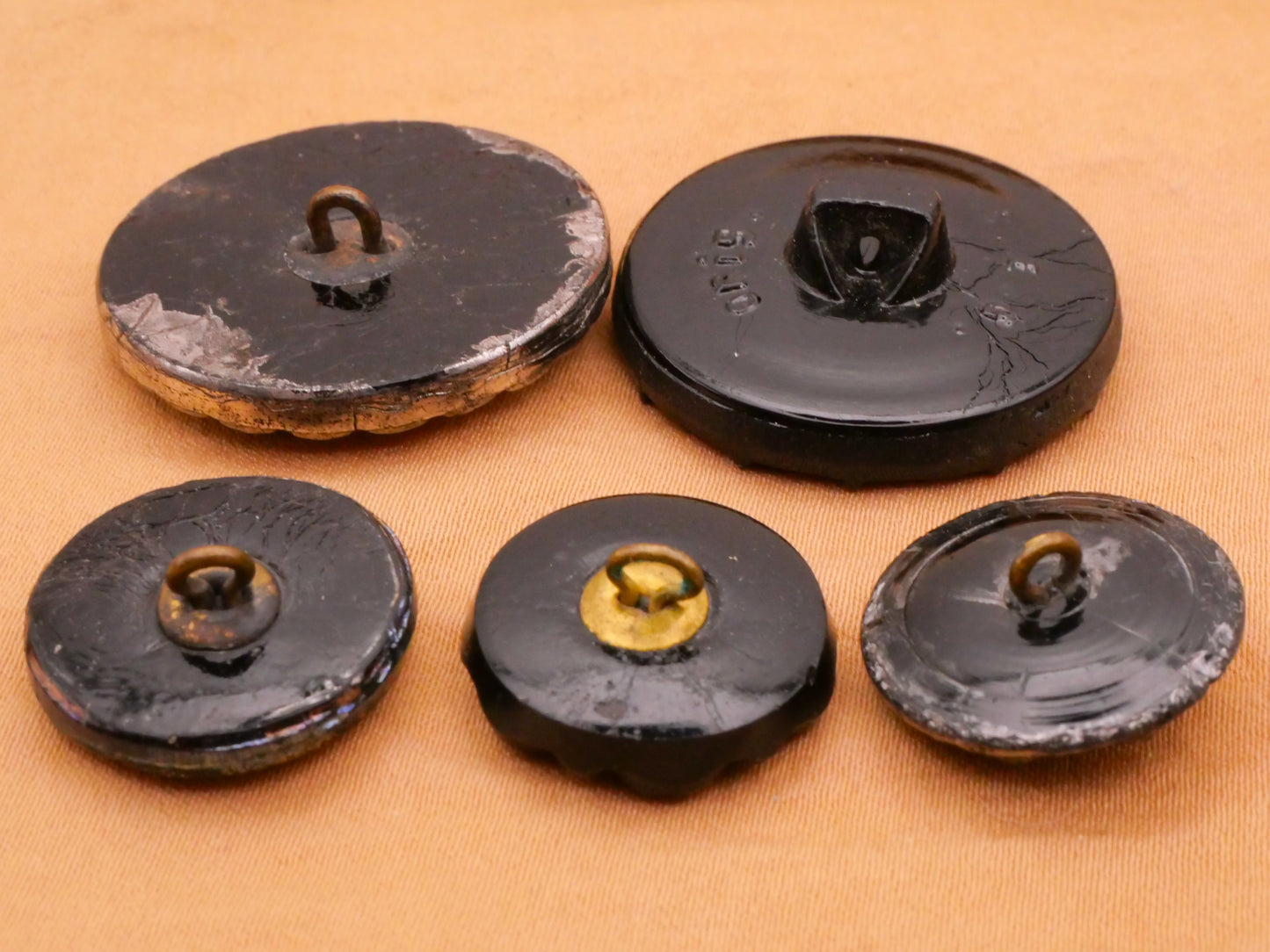 Cluster Faceted Black Glass Button Various 18-28mm