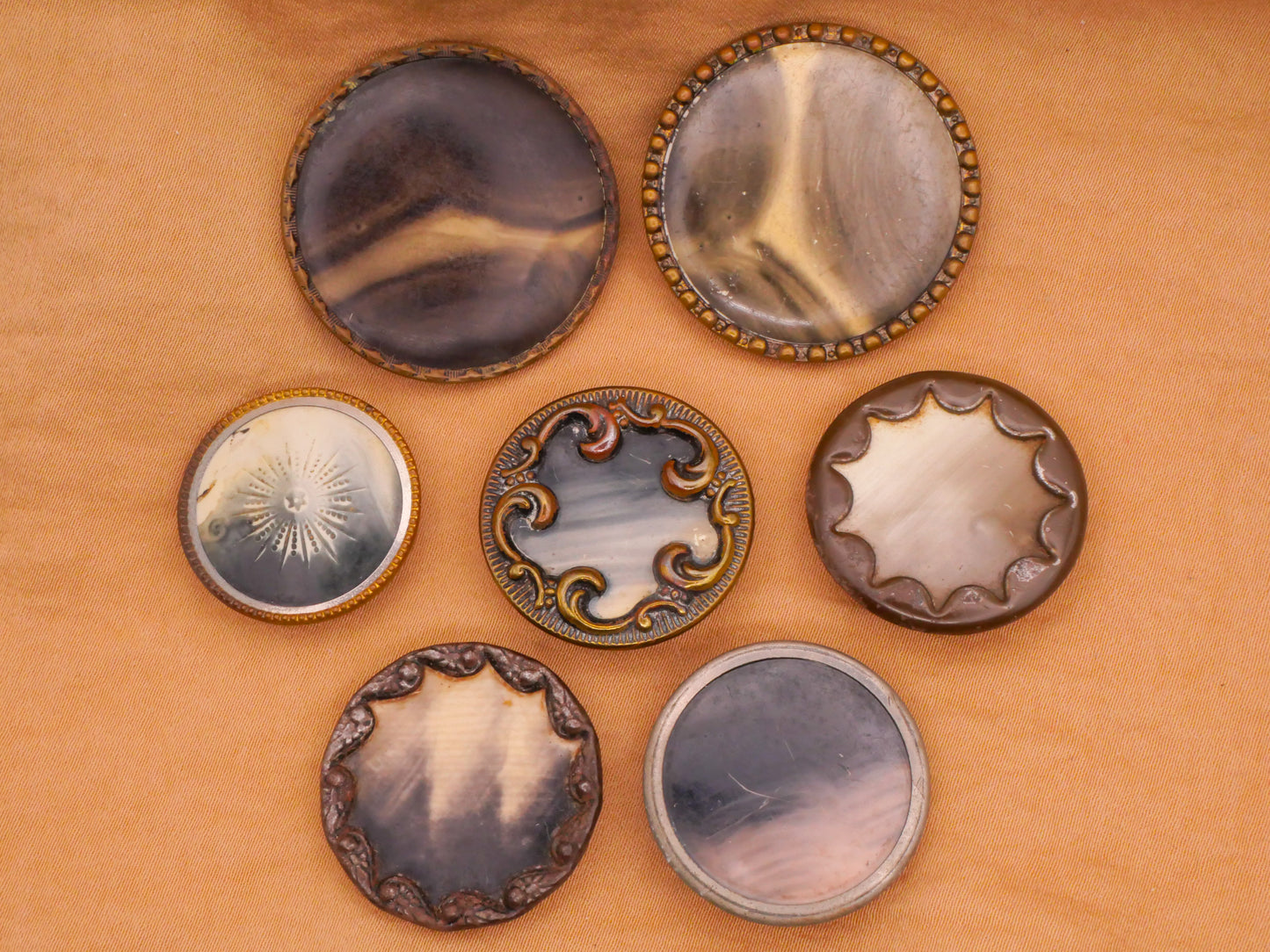 Stormy Sky Sea Victorian Celluloid Metal Button Various 23-32mm