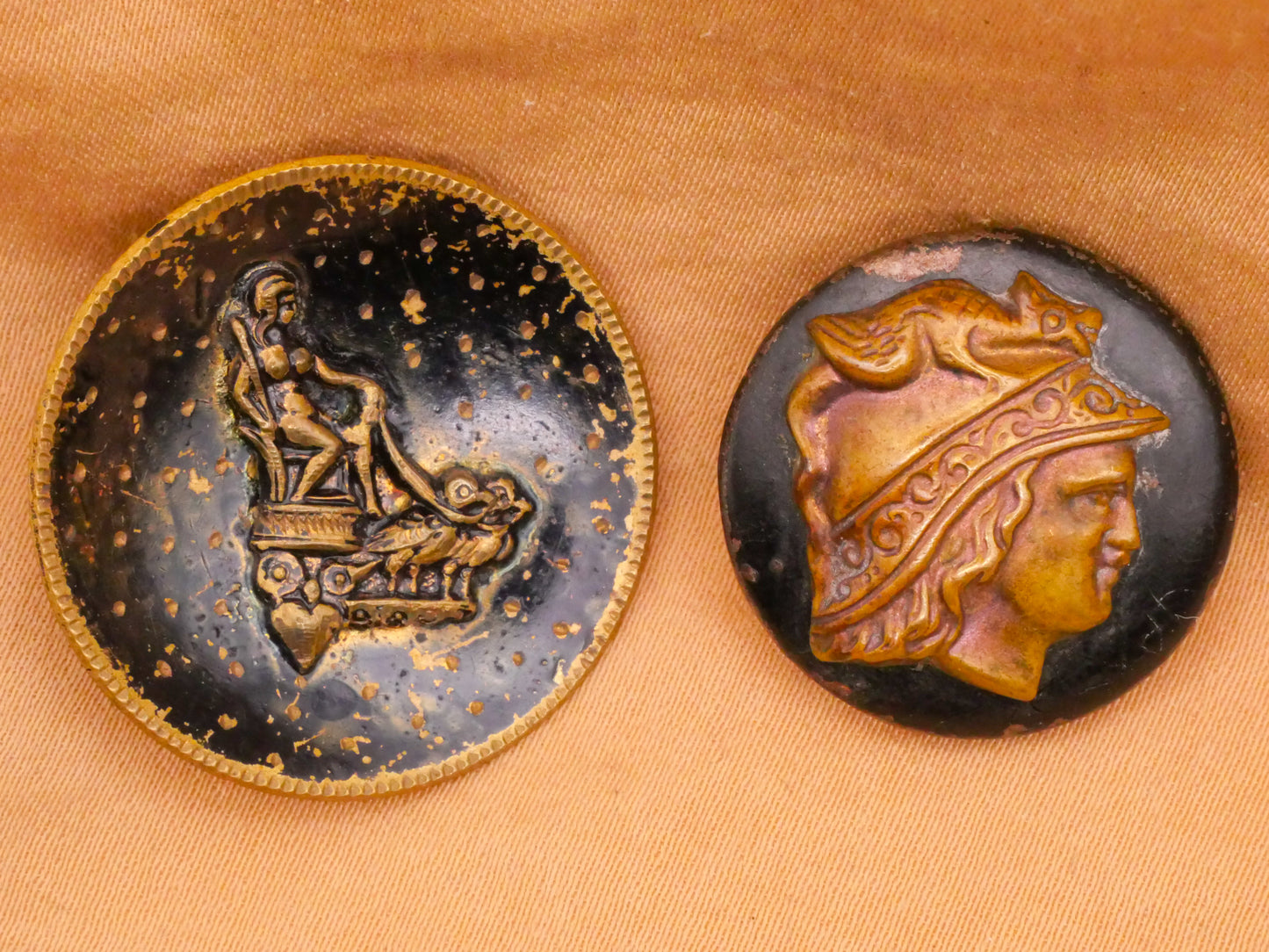 God Goddess Portrait Victorian Metal Button Various 22-27mm