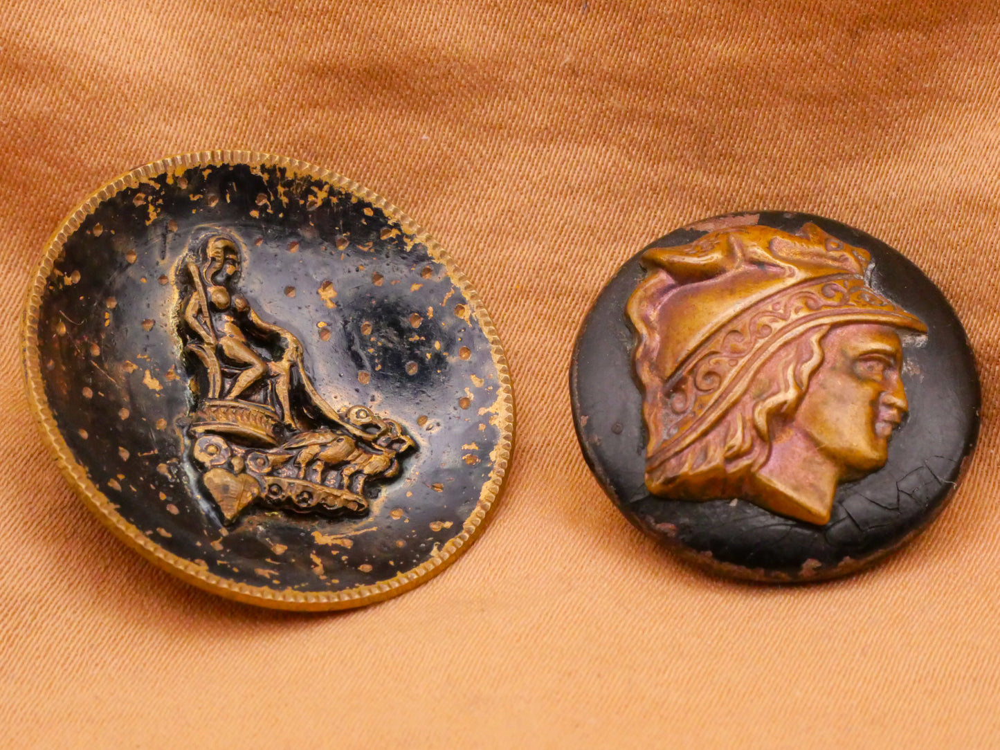 God Goddess Portrait Victorian Metal Button Various 22-27mm