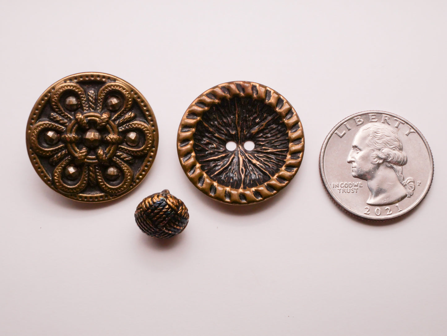 Rope Knot Look Bronze Metal Button Various 11-28mm