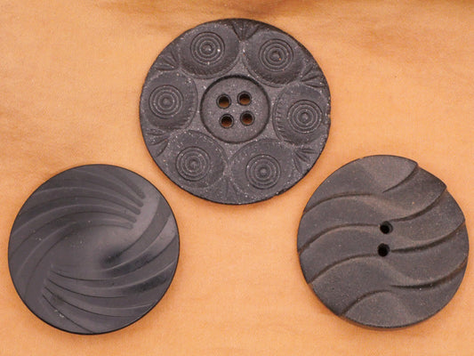 Nautical Feel Black Grey Composition Large Button Various 38-44mm
