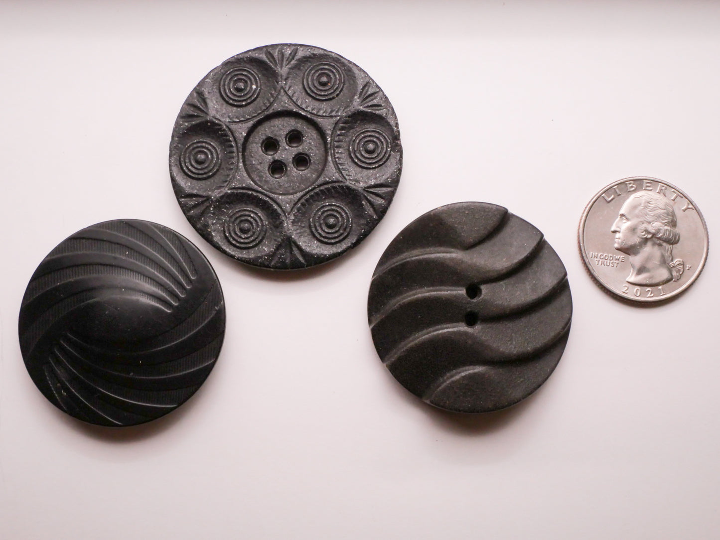 Nautical Feel Black Grey Composition Large Button Various 38-44mm