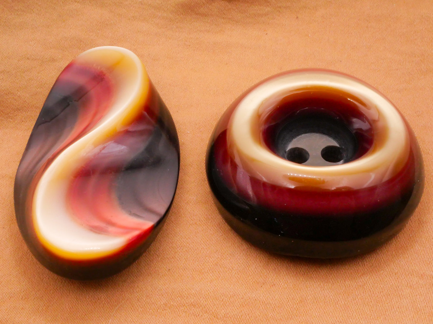 Pearlescent Laminated Large Vintage Plastic Button Various 30-49mm