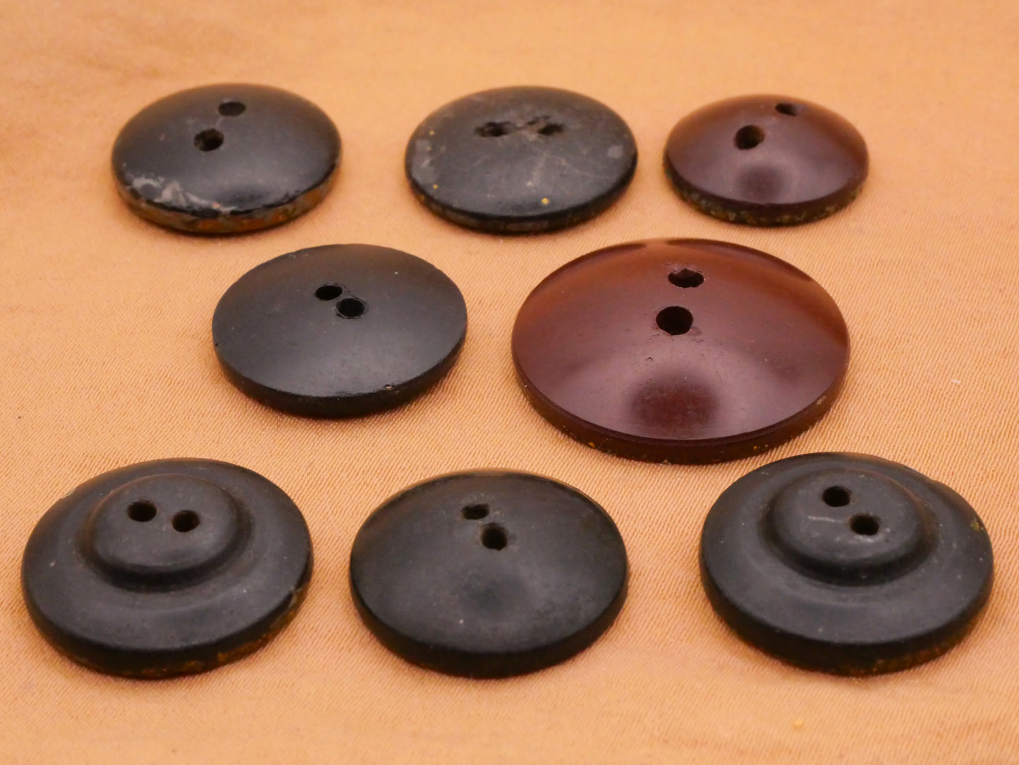 Gold Glitter Fleck Composition Early Plastic Button Various 17-23mm