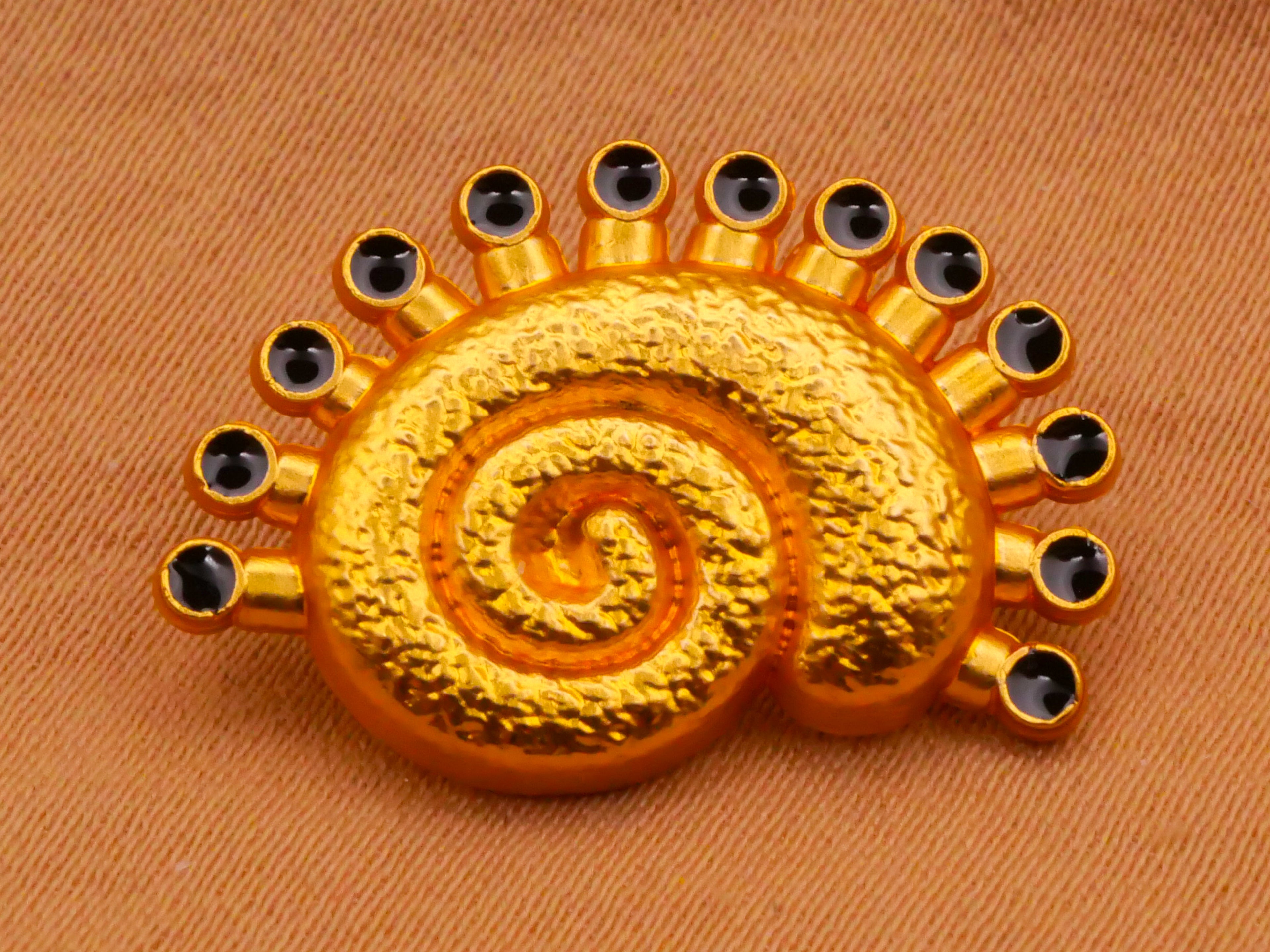 Nautilus Shell Bright Gold Metal Button 15x22mm – Button Button