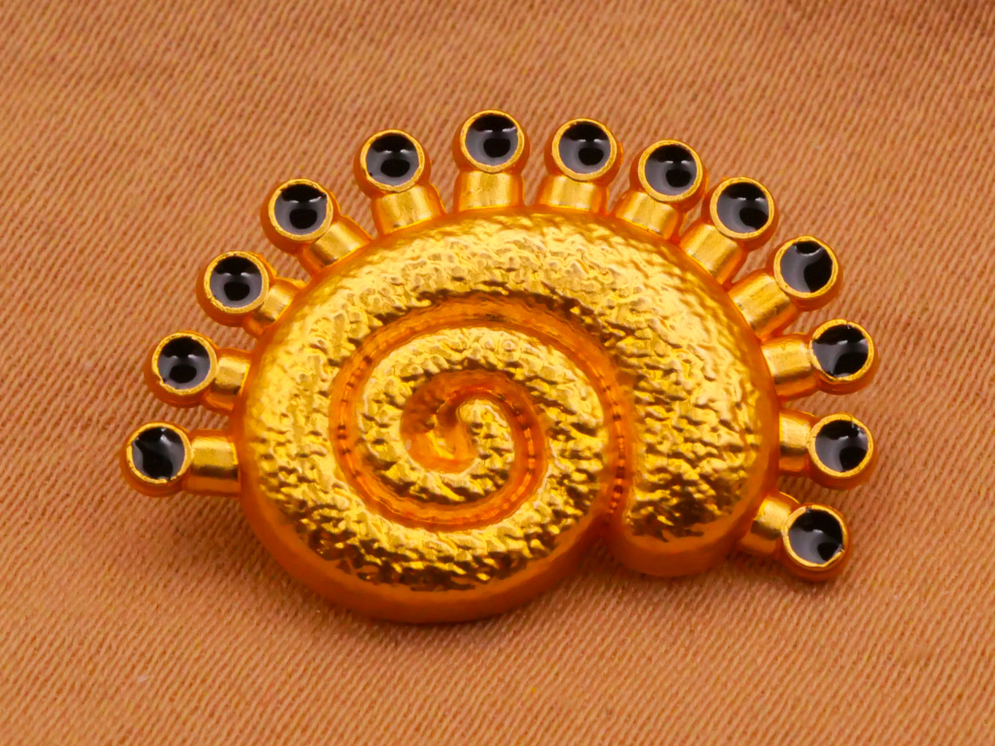 Nautilus Shell Bright Gold Metal Button 15x22mm