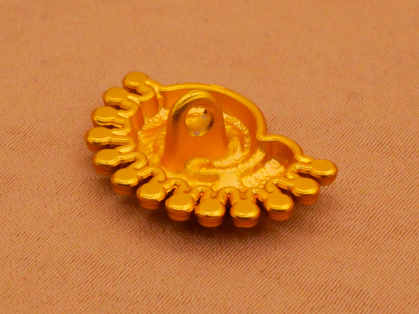 Nautilus Shell Bright Gold Metal Button 15x22mm