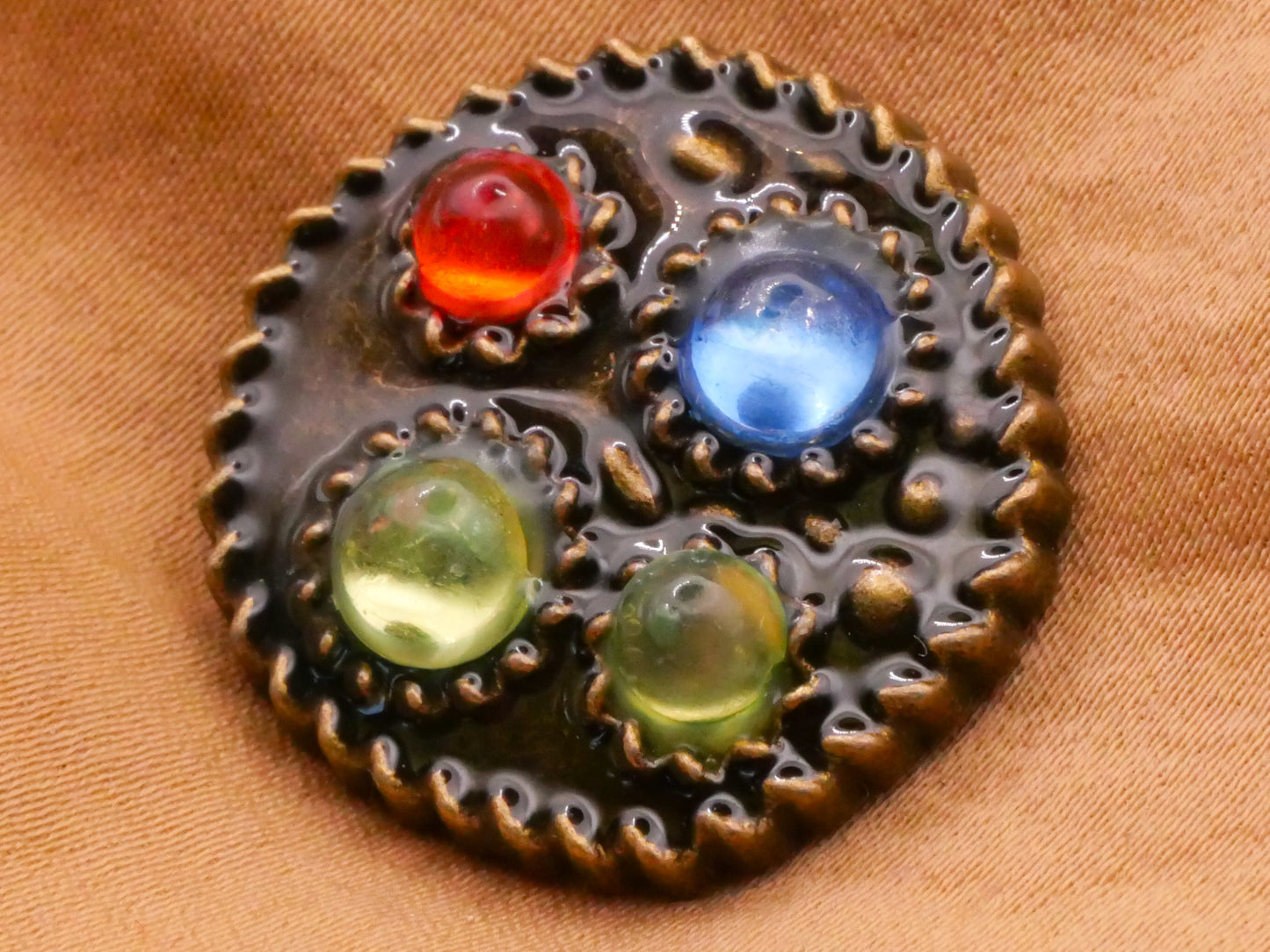 Jewels Rope Look Edge Metal Button 25mm