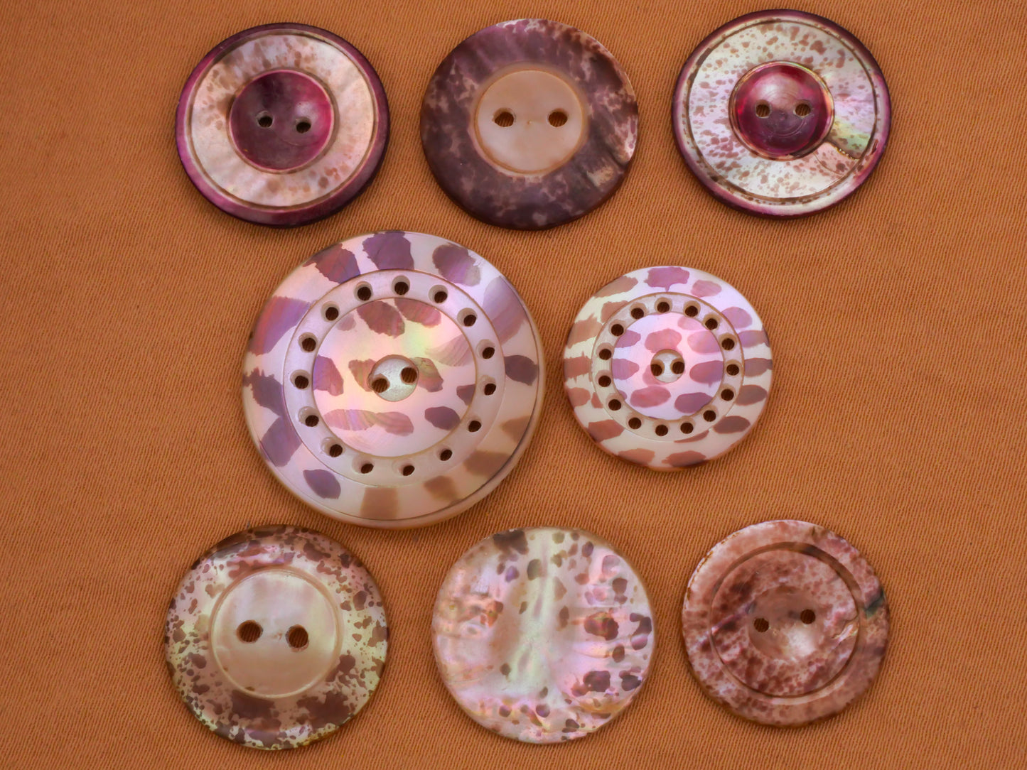 Purple Speckle Mother of Pearl Shell Button Various 17-24mm