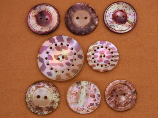 Purple Speckle Mother of Pearl Shell Button Various 17-24mm