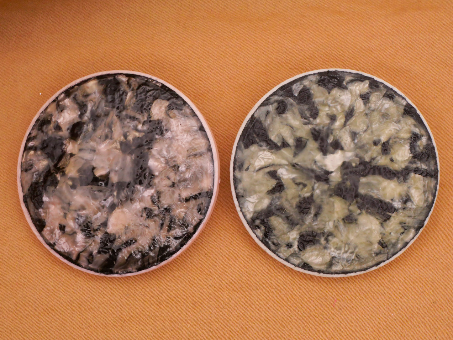 Marble Look Textured Large Celluloid Early Plastic Button 43mm