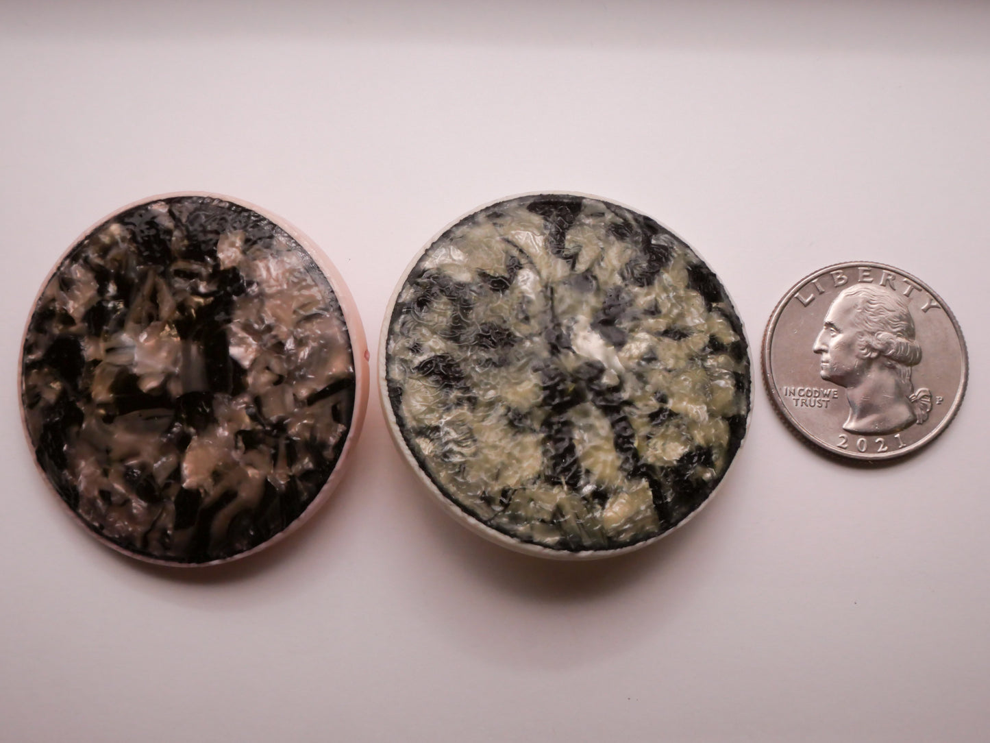 Marble Look Textured Large Celluloid Early Plastic Button 43mm