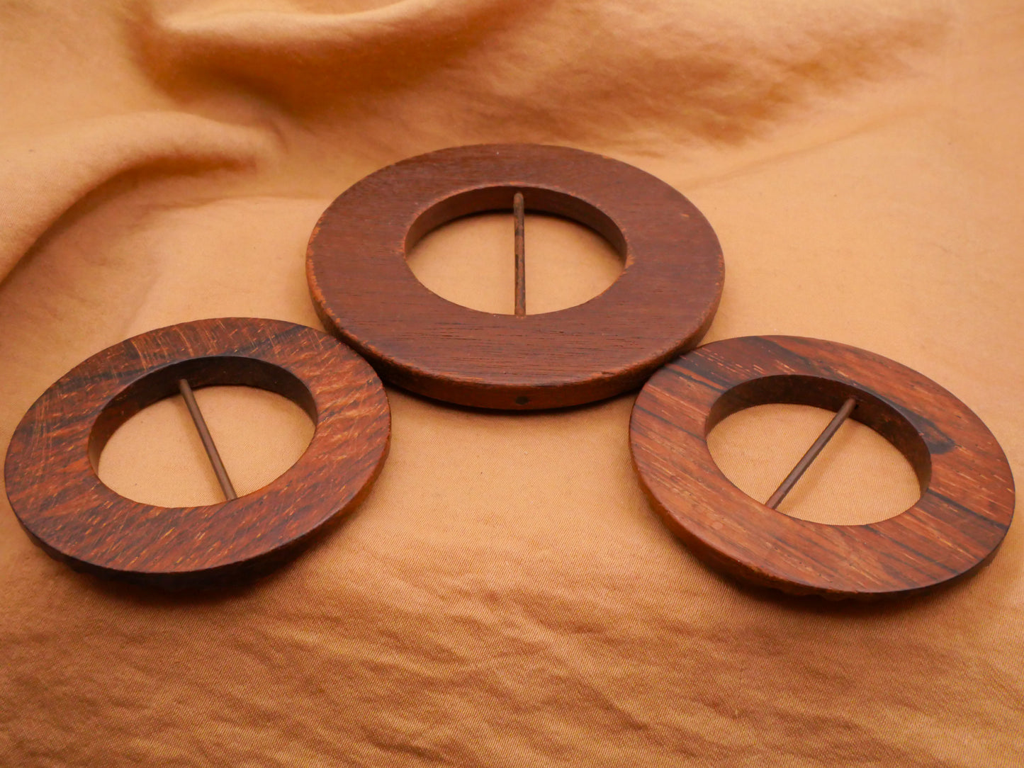 Carved Wood Vintage Belt Scarf Fashion Buckle Various 54-75mm
