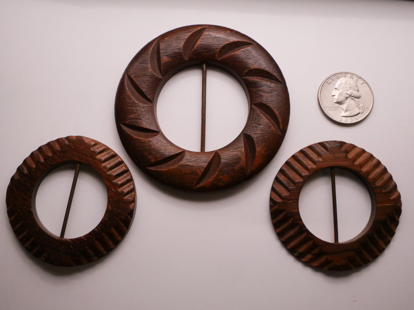 Carved Wood Vintage Belt Scarf Fashion Buckle Various 54-75mm