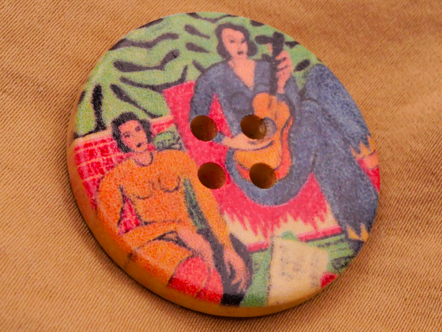 Henri Matisse Paintings Wood Set of Four Buttons 33mm